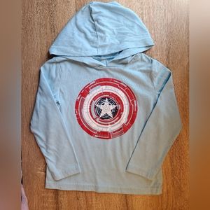 (3/$10) Boys Size 4 Marvel Captain America Long Sleeve Shirt w/Hood